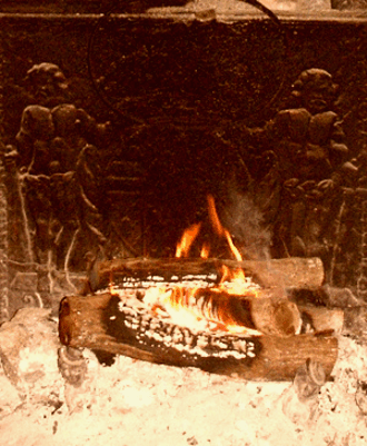 feu dans la cheminée
